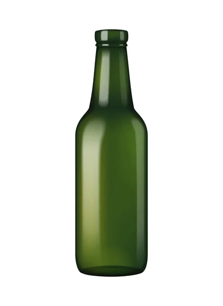 Realistische Leere Grüne Glasflaschen Vektor Illustration — Stockvektor