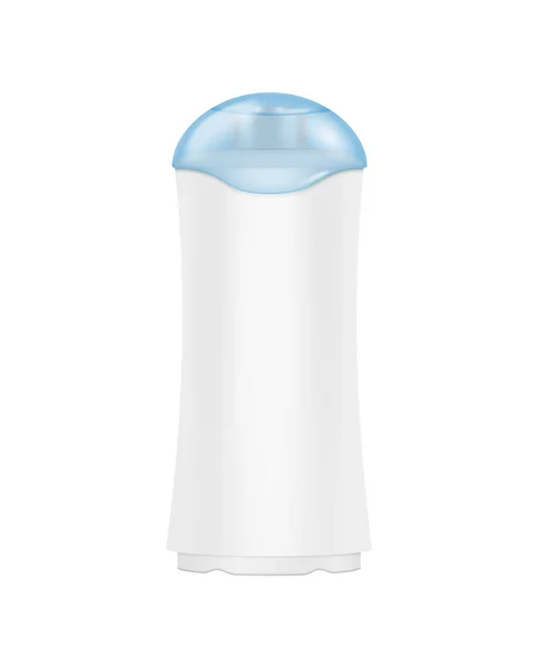 Blank Plastic Bottle Detergent Blue Lid Realistic Vector Illustration — Stock Vector