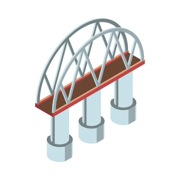 混凝土立柱三维矢量上的等距公路桥 — 图库矢量图片