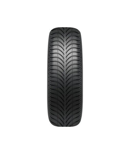 Realistische Neue Glänzende Schwarze Reifen Seitenansicht Vektorillustration — Stockvektor