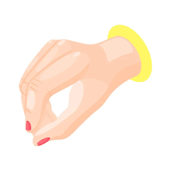 Female Hand Gesture Isometric Icon Vector Illustration — Stock Vector