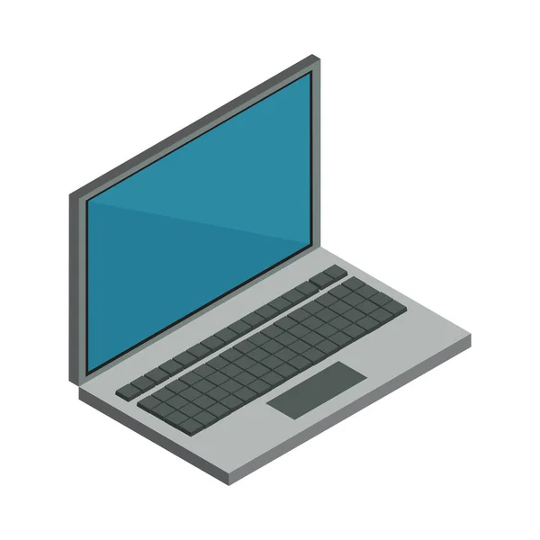 Laptop Com Tela Branco Ícone Isométrico Ilustração Vetorial —  Vetores de Stock
