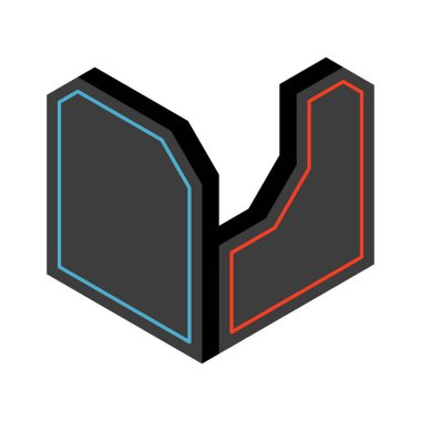 Laser tag oyunu iç element izometrik vektör çizimi