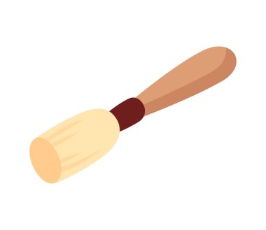 Isometric fırça arkeolojik araç simgesi vektör illüstrasyonu