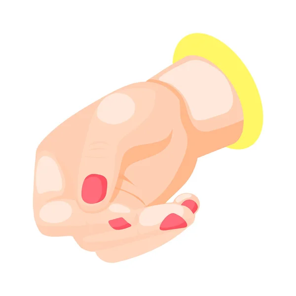 Weibliche Hand Mit Lackierten Nägeln Geste Isometrische Vektor Illustration — Stockvektor