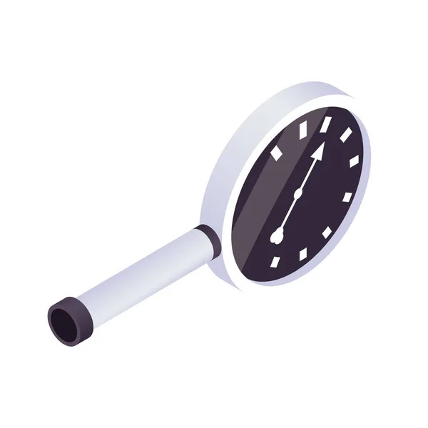 Gauge Manometer Isometric Icon White Background Vector Illustration — Stock Vector