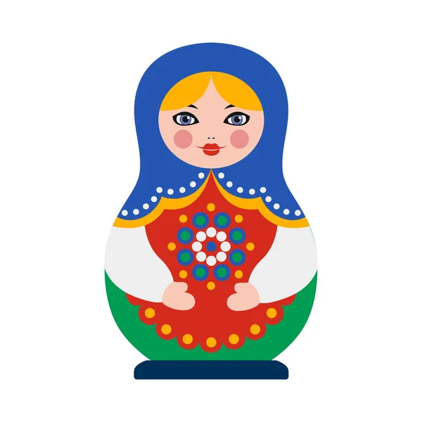 Плоский Цвет Матрешки Векторная Иллюстрация Русской Куклы — стоковый вектор