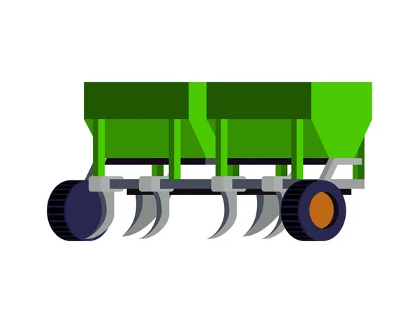 Plough Cultivating Land Flat Icon Vector Illustration — Stock Vector