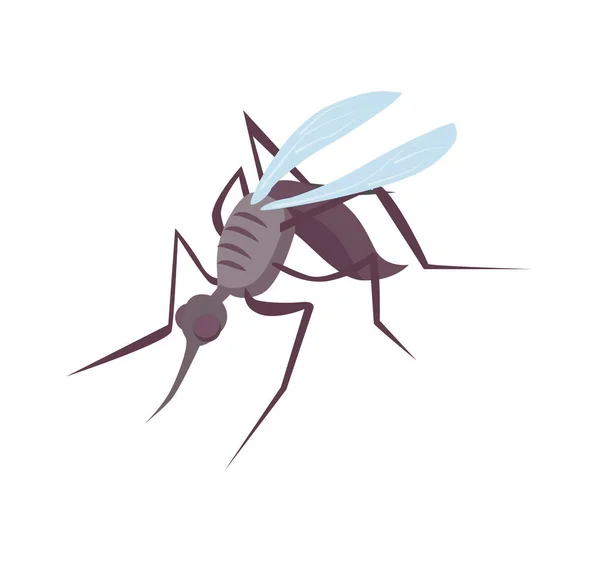 Mosquito Isometric Icon White Background Vector Illustration — Stock Vector