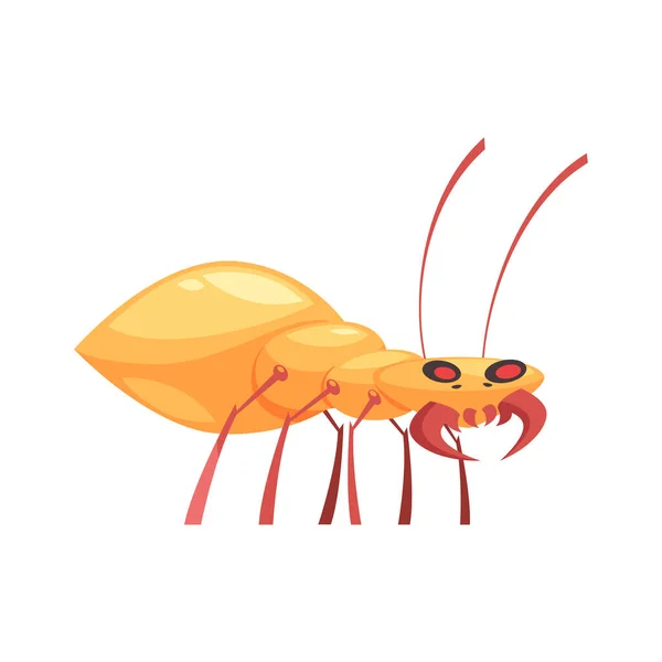 Rozzlobený Žlutý Hmyz Kreslený Škůdce Bílém Pozadí Vektorové Ilustrace — Stockový vektor