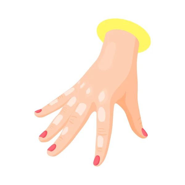 Isometrisk Kvinnlig Hand Gest Vit Bakgrund Vektor Illustration — Stock vektor
