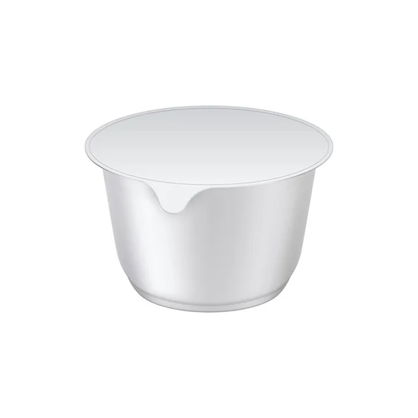 Realistic Blank Yoghurt Pot Mockup Template Vector Illustration — Stock Vector