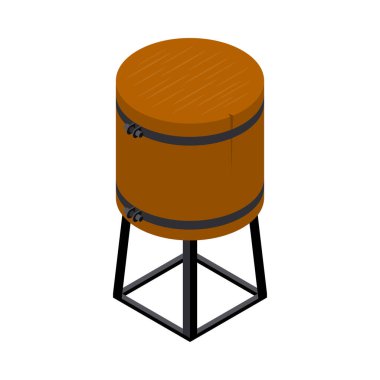 Tahta kasap kesme bloğu izometrik ikon 3d vektör illüstrasyonu