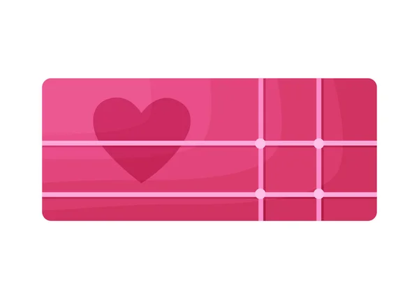 Flach Rosa Geschenkbox Oder Verpackung Für Valentinstag Vektor Illustration — Stockvektor