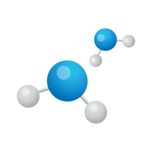 Modelo Molécula H2O Dos Colores Ilustración Vectorial Estilo Plano — Archivo Imágenes Vectoriales