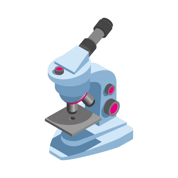 Beyaz Arkaplan Vektör Illüstrasyonunda Isometric Renk Mikroskobu Simgesi — Stok Vektör