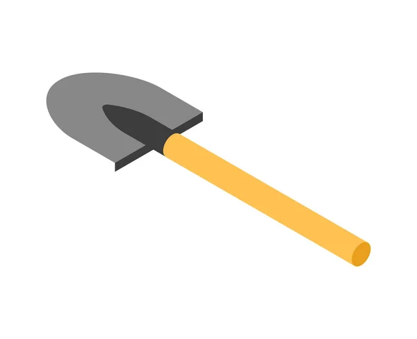 Isometric Shovel Icon White Background Vector Illustration — Stock Vector