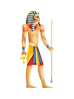 Antik Mısır Firavunu Tutankhamun karikatür vektör çizimi