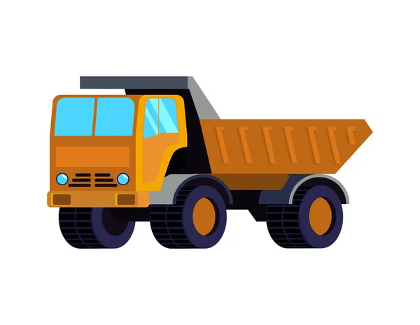 Dump Camion Icône Plate Sur Fond Blanc Illustration Vectorielle — Image vectorielle