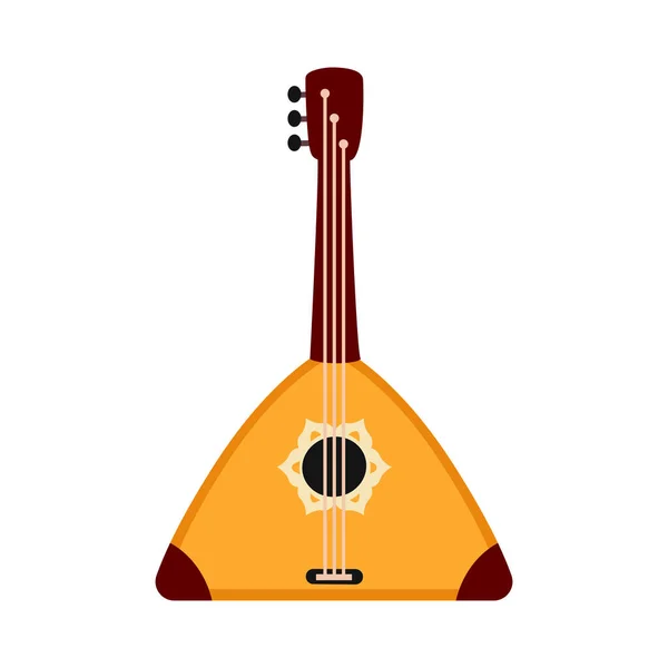 Drewniany Bałałajka Tradycyjny Rosyjski Instrument Muzyczny Płaski Wektor Ilustracja — Wektor stockowy