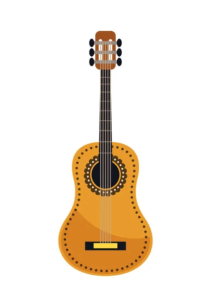 Guitare Cubaine Mexicaine Plate Sur Fond Blanc Illustration Vectorielle — Image vectorielle