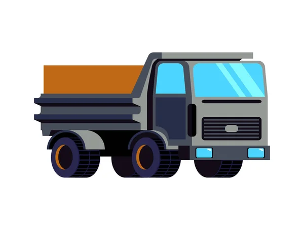Flat Color Dump Truck White Background Vector Illustration — Stock Vector