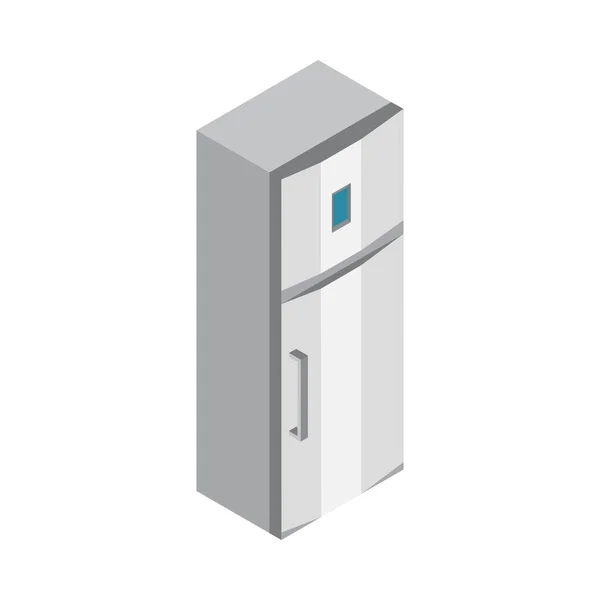 Moderner Kühlschrank Mit Gefrierfach Isometrisches Symbol Vektor Illustration — Stockvektor