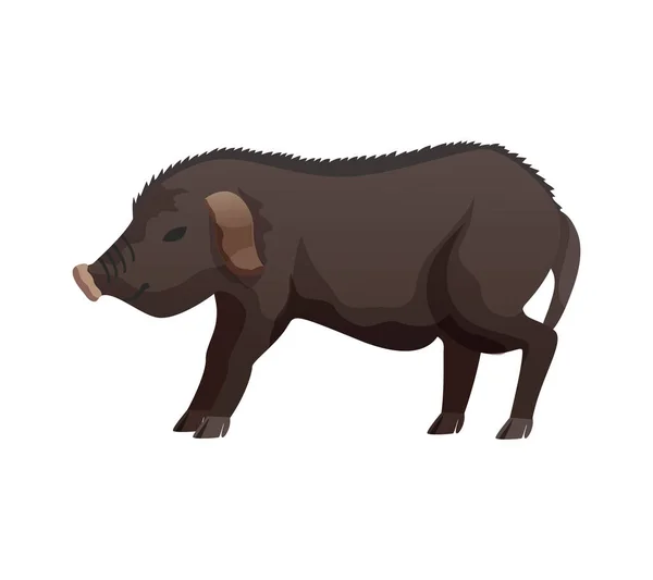白い背景ベクトルのイラストに対するフラット豚の品種 — ストックベクタ