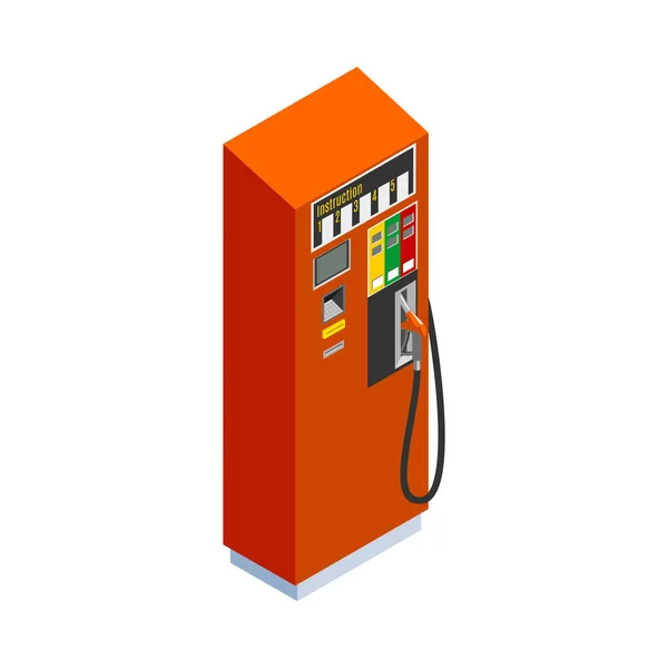 Ilustracja Ikony Wektora Stacji Benzynowej Izometrycznej — Wektor stockowy