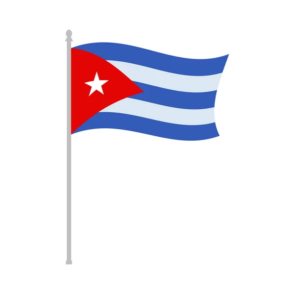 Lapos Kubai Zászló Fém Pólus Vektor Illusztráció — Stock Vector