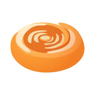 Taze buğday ekmeği rulosu izometrik ikon 3d vektör illüstrasyonu