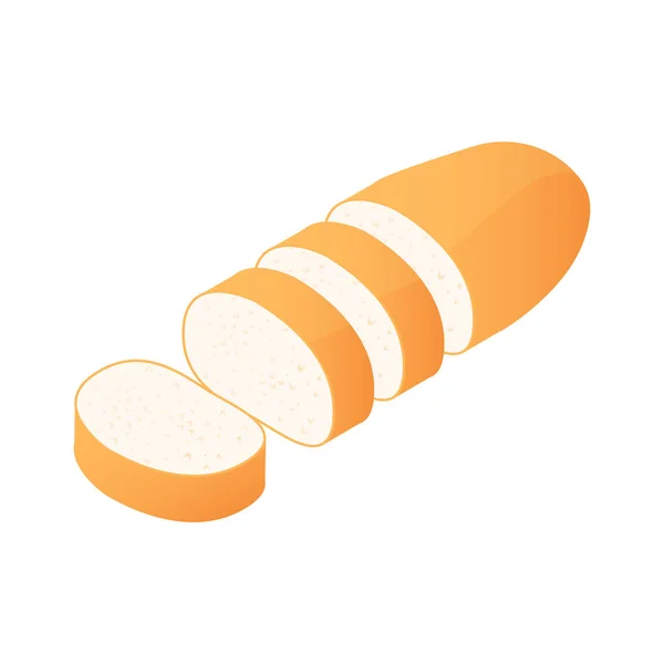 Ізометричні Нарізані Хліб Пшеничний Хліб Векторні Ілюстрації — стоковий вектор