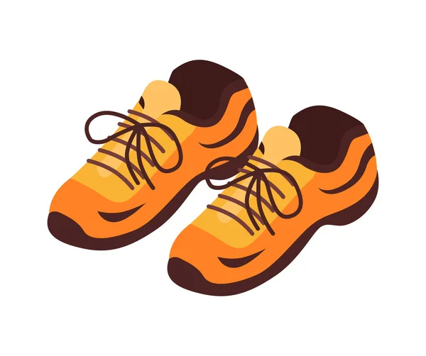 Paar Orangefarbene Trainer Isometrische Icon Vektor Illustration — Stockvektor