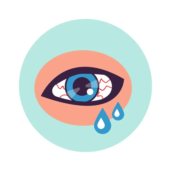 Icône Des Symptômes Allergie Avec Illustration Vectorielle Plate Aux Yeux — Image vectorielle