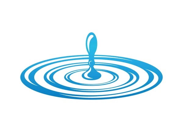 Water Drop Ripple Surface Flat Vector Illustration — Stock Vector