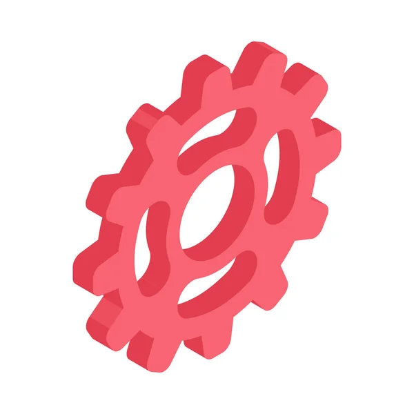 Isometrisk Färg Kugghjul Vit Bakgrund Isometrisk Ikon Vektor Illustration — Stock vektor