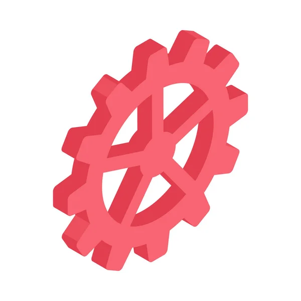 Isometrisk Färg Kugghjul Redskap Mot Tom Bakgrund Vektor Illustration — Stock vektor