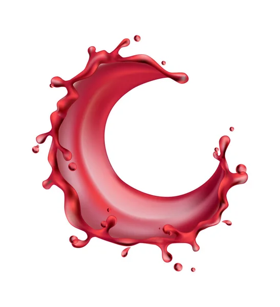 Réaliste Éclaboussure Vin Rouge Sur Fond Blanc Illustration Vectorielle — Image vectorielle