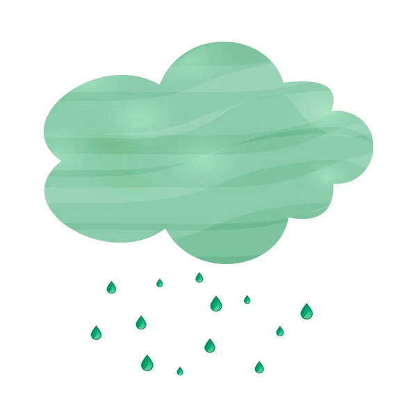 Problema Ecológico Concepto Plano Con Lluvia Ácida Nube Vector Ilustración — Archivo Imágenes Vectoriales