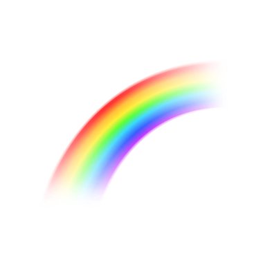 Beyaz arkaplan vektör illüstrasyonunda gerçekçi parlak gökkuşağı spektrumu