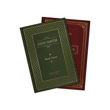 Gerçekçi klasik stil ciltli kitap vektör illüstrasyonuName