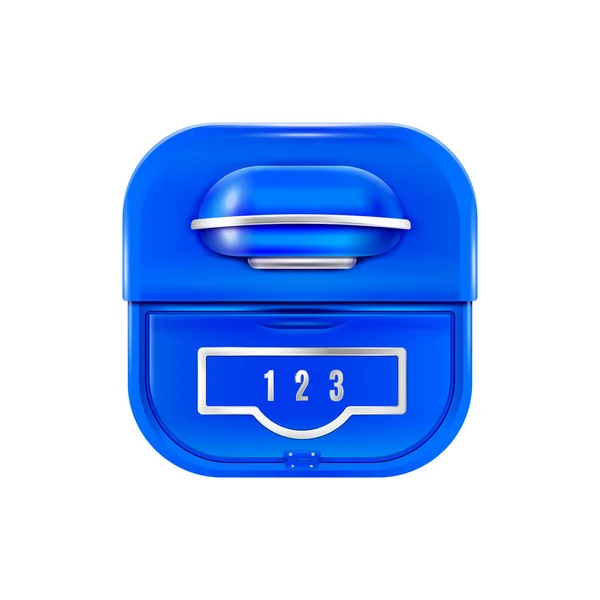 Realistische Blaue Mailbox Auf Weißem Hintergrund Vektor Illustration — Stockvektor