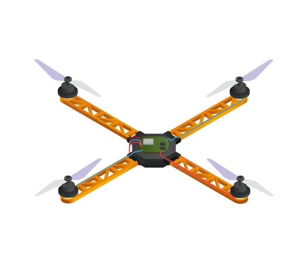 Remote Controlled Flying Drone Isometric Icon Vector Illustration — Stock Vector