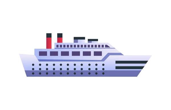 Flat Style Liner Ship White Background Vector Illustration — Stock Vector