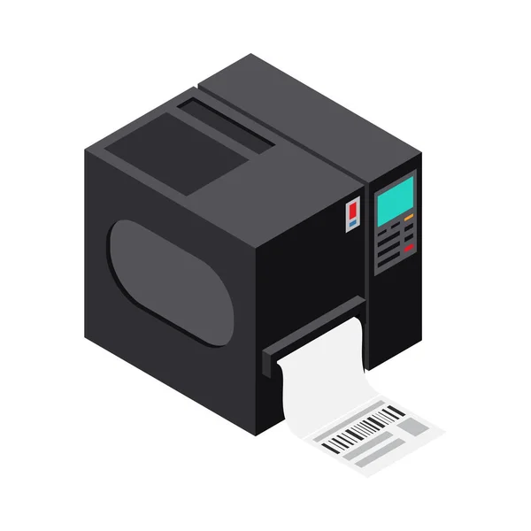 Isometric Printing House Typography Equipment Unit Icon Vector Illustration — 스톡 벡터
