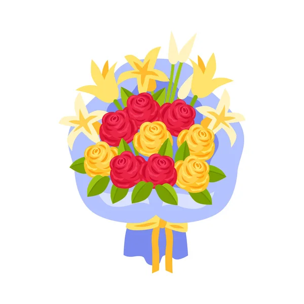 Schöner Blumenstrauß Isometrisches Symbol Vektor Illustration — Stockvektor