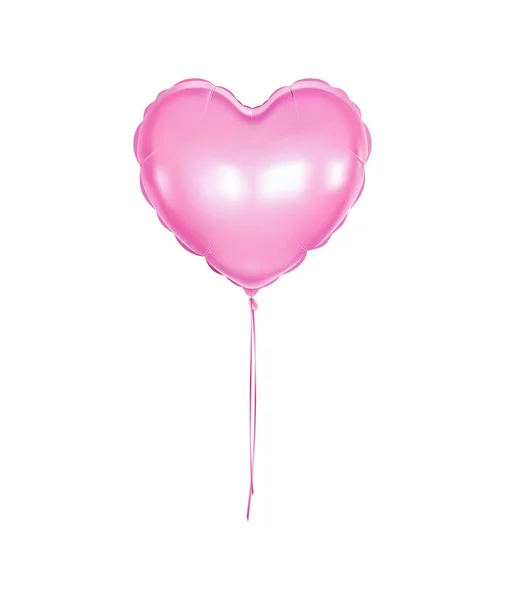 Roze Feestballon Vorm Van Hart Realistische Vector Illustratie — Stockvector