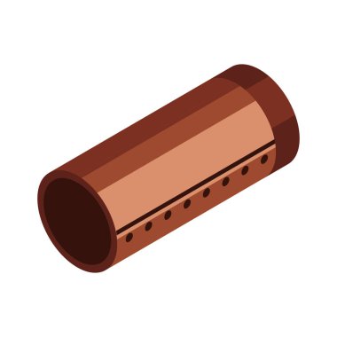 Beyaz arkaplandaki Isometric boru simgesi 3d vektör illüstrasyonu