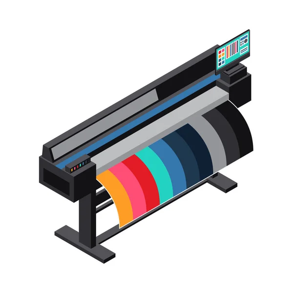 Equipo Para Imprenta Icono Isométrico Vector Ilustración — Vector de stock