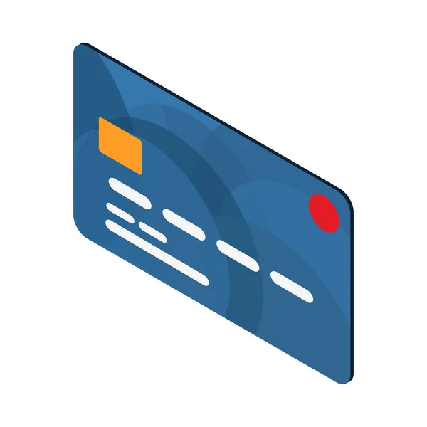 플라스틱 Debit Credit Card Isometric Icon Vector Illustration — 스톡 벡터